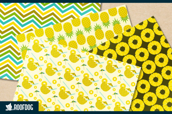 Summer pineapple digital paper Summer pineapple digital paper