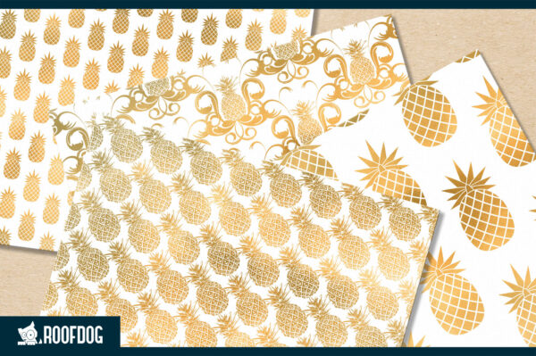 Golden pineapple digital paper Golden pineapple digital paper