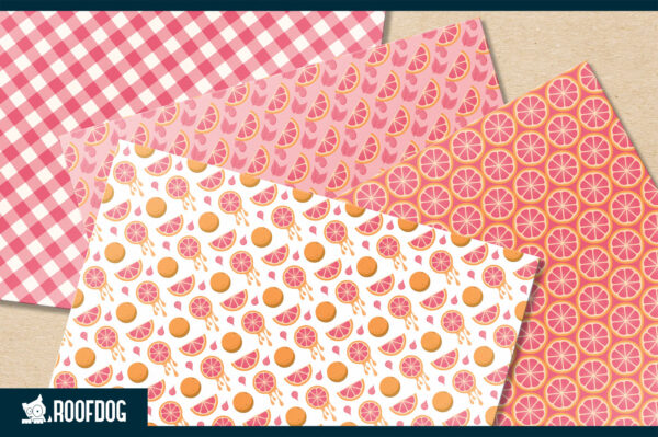 Pink grapefruit digital paper