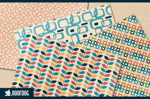 Retro patterns digital paper Retro patterns digital paper