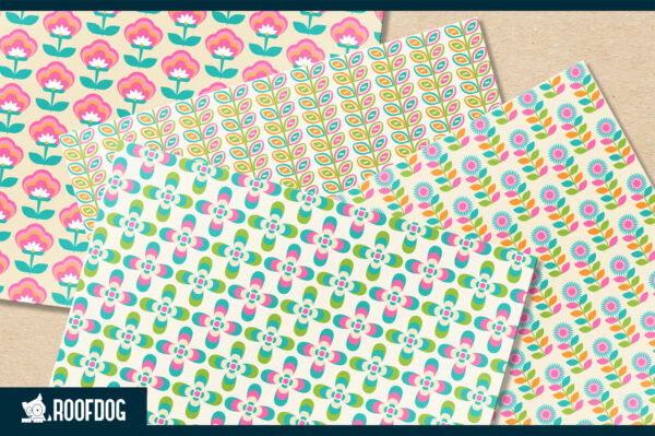 Bright spring flowers digital paper