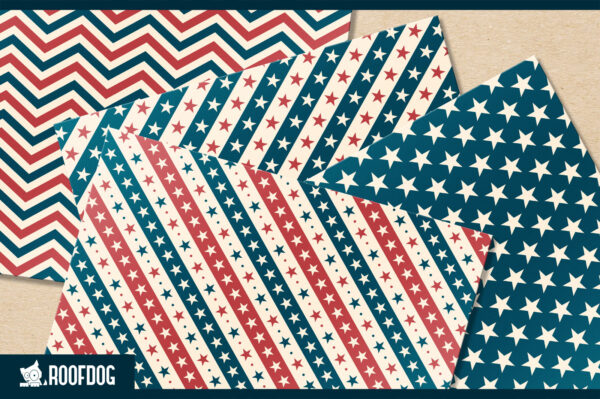 Vintage USA 4th of July Digital Paper Vintage USA 4th of July Digital Paper