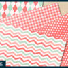 Classic Mint and Coral Digital Paper