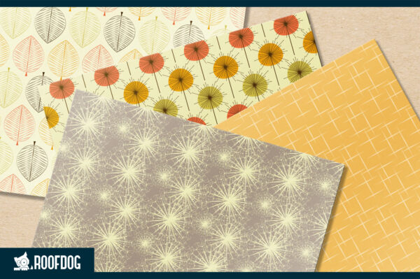 Fifties fall patterns digital paper Fifties fall patterns digital paper