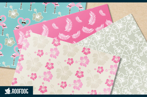 Sandy shores flamingo digital paper