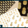 Golden pineapple digital paper Golden pineapple digital paper