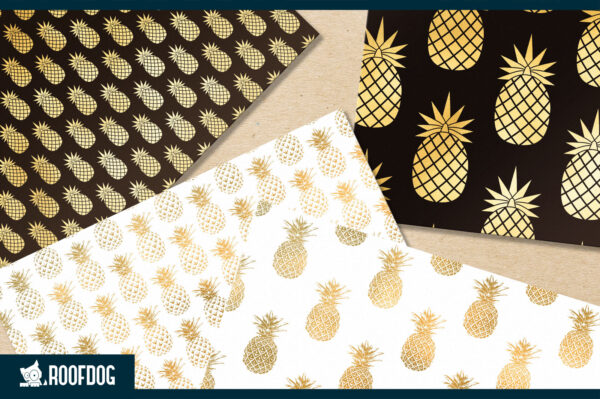 Golden pineapple digital paper Golden pineapple digital paper