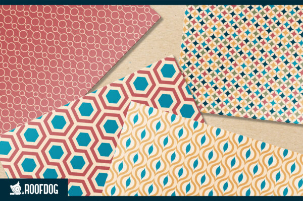 Retro patterns digital paper Retro patterns digital paper