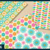Bright spring flowers digital paper