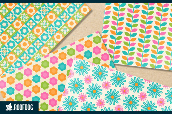 Bright spring flowers digital paper