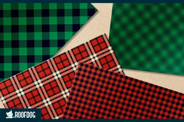 Red and green Christmas Plaid digital paper
