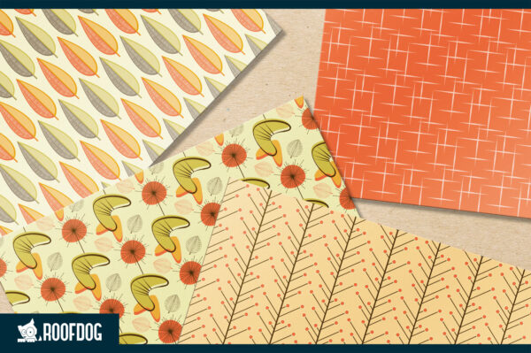 Fifties fall patterns digital paper Fifties fall patterns digital paper