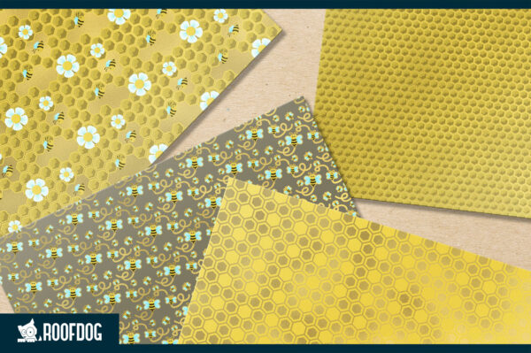 Honey Bee Gold Foil Digital Paper Honey Bee Gold Foil Digital Paper