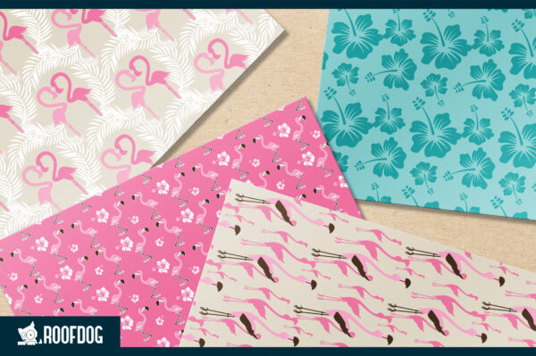 Sandy shores flamingo digital paper