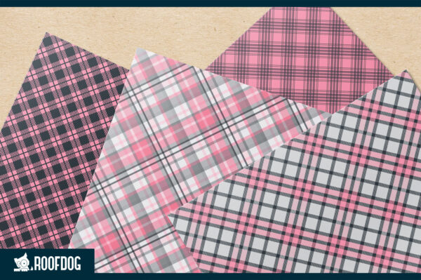 Pink and Grey plaid digital paper Pink and Grey plaid digital paper