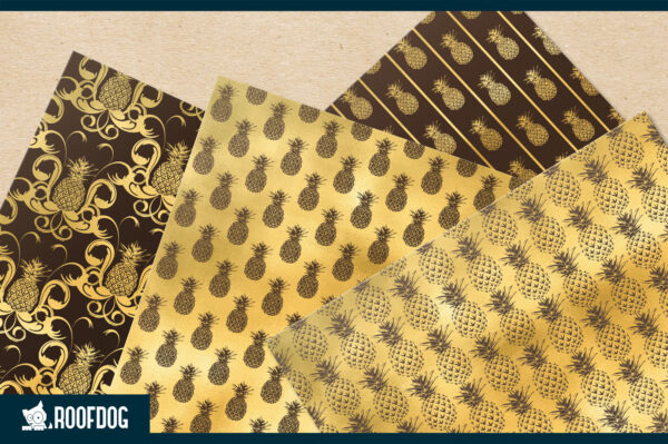 Golden pineapple digital paper Golden pineapple digital paper