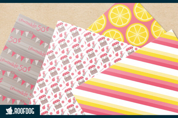 Pink lemonade digital paper Pink lemonade digital paper