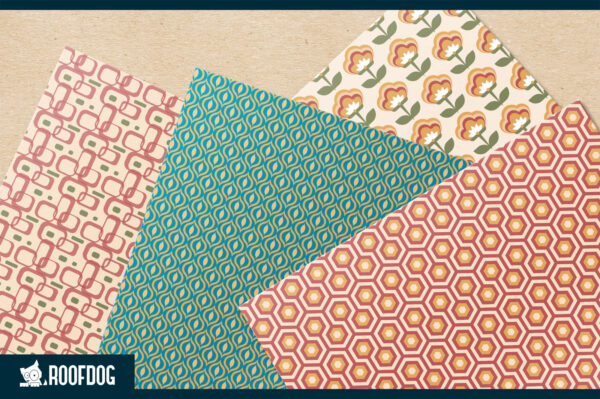 Retro patterns digital paper Retro patterns digital paper