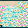 Bright spring flowers digital paper
