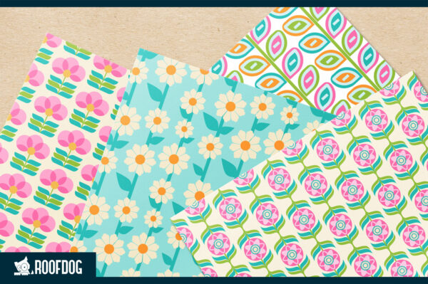 Bright spring flowers digital paper