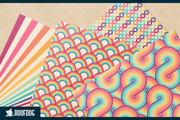 Retro rainbow digital paper Retro rainbow digital paper
