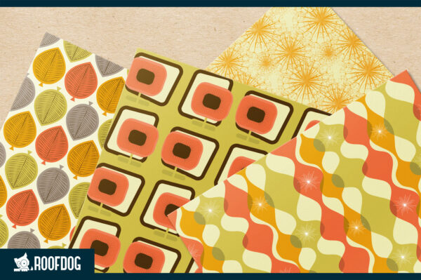 Fifties fall patterns digital paper Fifties fall patterns digital paper