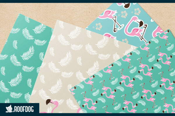 Sandy shores flamingo digital paper