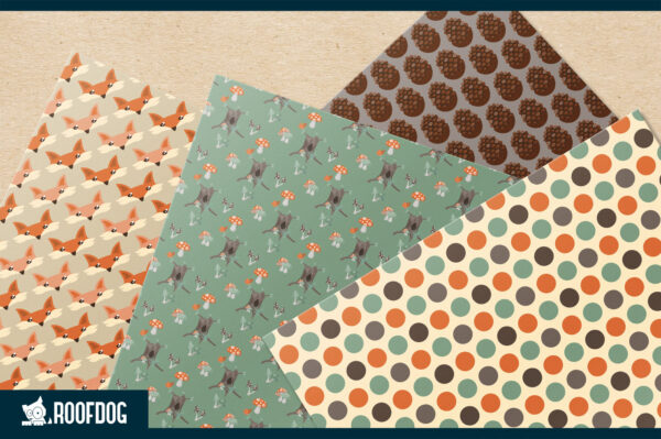Woodland foxes digital paper Woodland foxes digital paper