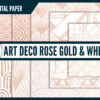 Rose gold and white art deco digital paper Rose gold and white art deco digital paper