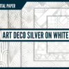 Silver foil on white art deco digital paper Silver foil on white art deco digital paper