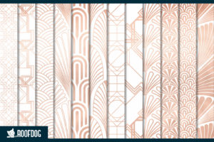 Rose gold and white art deco digital paper