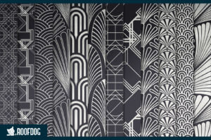 Silver foil art deco digital paper
