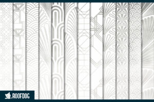 Silver foil on white art deco digital paper