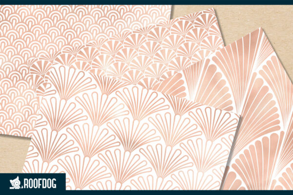 Rose gold and white art deco digital paper Rose gold and white art deco digital paper