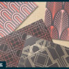 Coral and blue art deco digital paper Coral and blue art deco digital paper