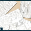 Silver foil on white art deco digital paper Silver foil on white art deco digital paper