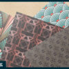 Coral and blue art deco digital paper Coral and blue art deco digital paper