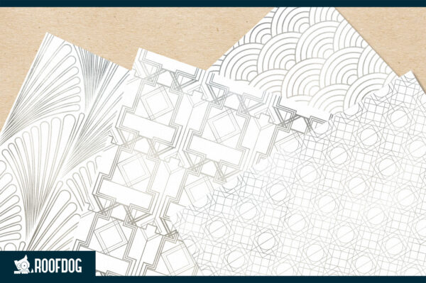 Silver foil on white art deco digital paper Silver foil on white art deco digital paper