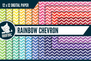 Rainbow chevron digital paper