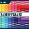 Rainbow polka dot digital paper