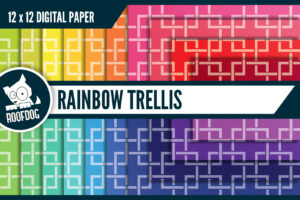 Rainbow trellis digital paper
