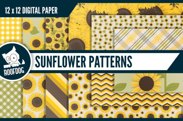 Sunflower digital paper Sunflower digital paper