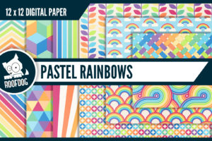 Pastel rainbow digital paper