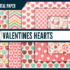 Valentines hearts digital paper Valentines hearts digital paper