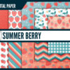 Red strawberry digital paper Red strawberry digital paper