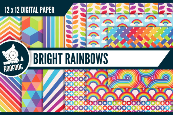 Bright rainbow digital paper Bright rainbow digital paper