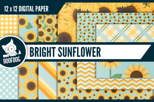 Bright sunflower digital paper Bright sunflower digital paper