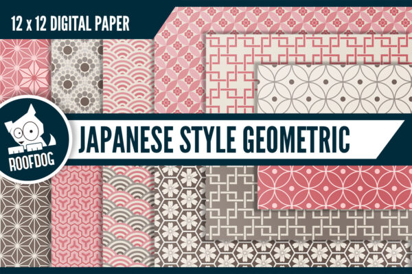 Cacao blossom Japanese style geometric digital paper Cacao blossom Japanese style geometric digital paper