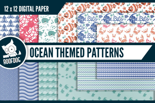 Ocean themed digital paper Ocean themed digital paper