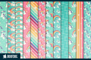 Rainbows and unicorns digital paper